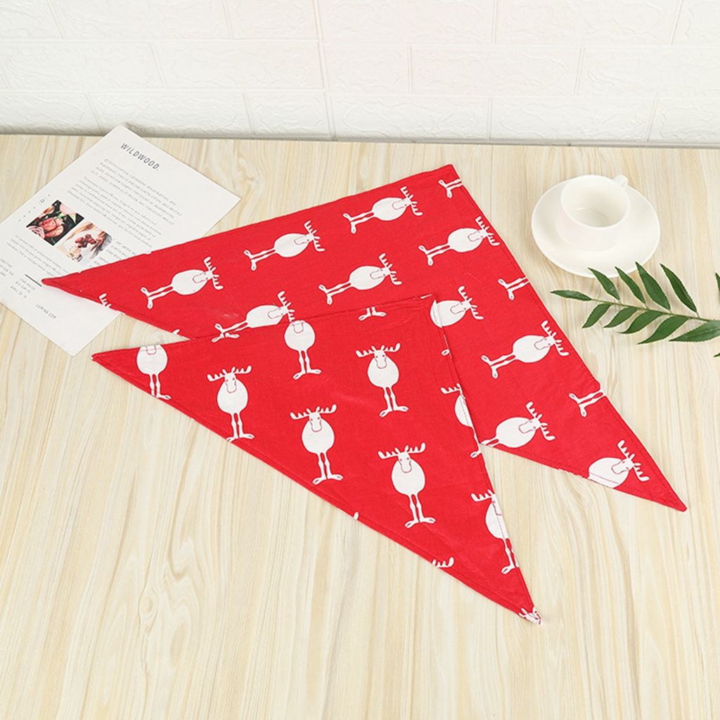 MALCOLM 1 khăn choàng cổ hình tam giác trọng lượng nhẹ họa tiết Giáng Sinh thời trang cho thú cưng chó mèo