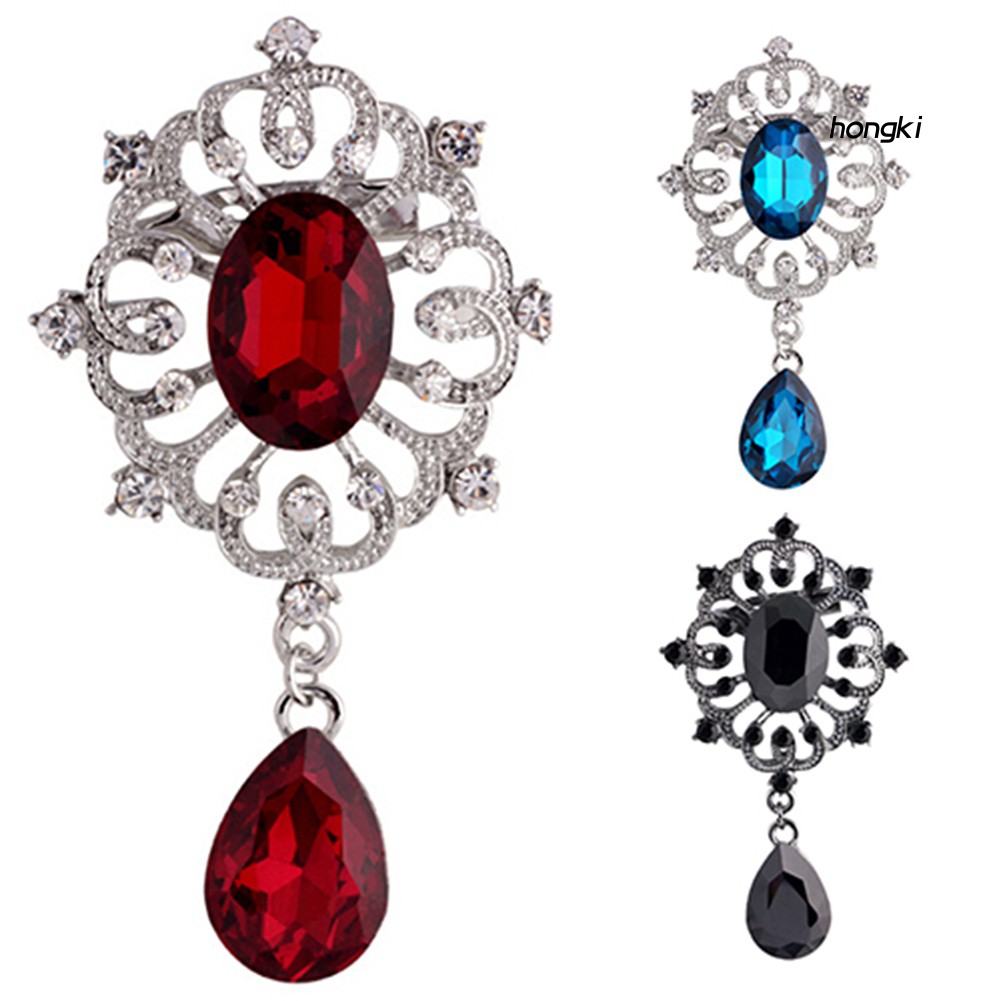 Ghim Cài Áo Hình Giọt Nước Đính Kim Cương Giả Thời Trang Cho Nữ