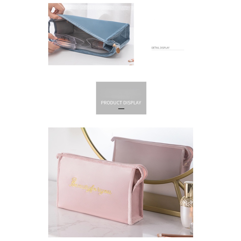 Túi Đựng Mỹ Phẩm Du Lịch Bằng Vải flannel Phong Cách Hàn Quốc