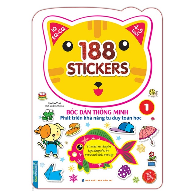 Sách - Combo 188 sticker (trọn bộ 6) Bóc dán hình thông minh phát triển khả năng tư duy toán học IQ EQ CQ (4-5 tuổi)