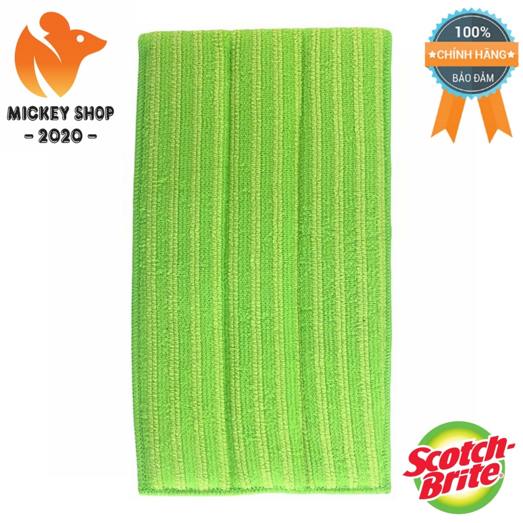 [ HÓT HÒN HỌT] Combo 5 Khăn Lau Nhà Microfiber Cao Cấp Scotch-Brite 3M – Dùng Cho Cây Lau Đa Năng 3 Trong 1 ( Lớn )