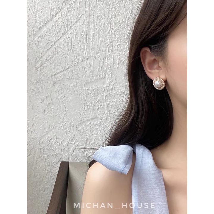 Hoa tai ngọc trai nhân tạo cổ điển, nhẹ nhàng cho phái nữ