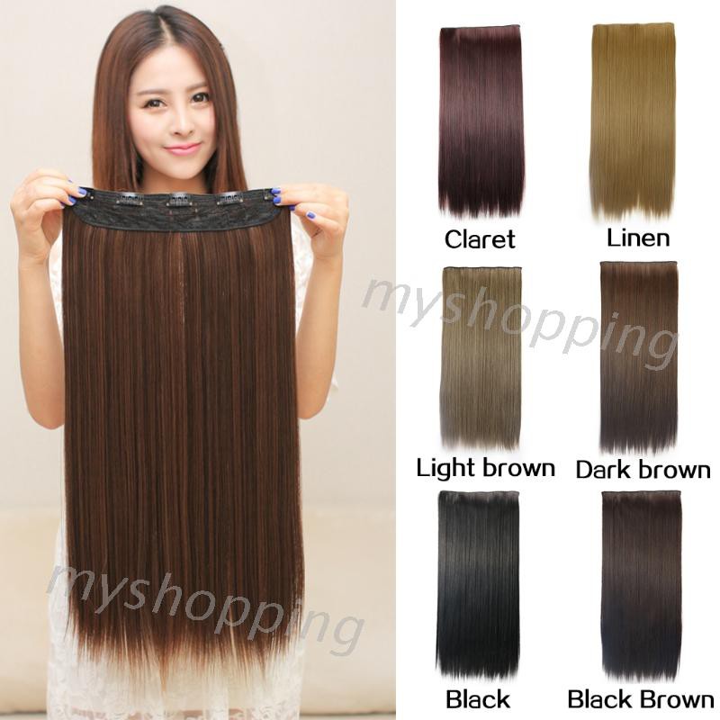 Tóc Giả Thẳng Dài 3 / 4 Đầu Kẹp