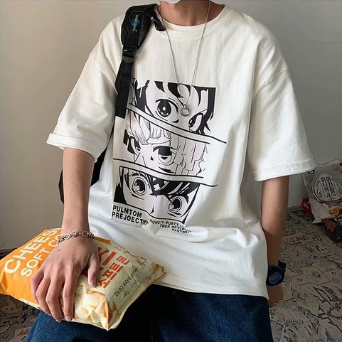 Áo thun ngắn tay dáng rộng họa tiết hoạt hình Saint Seiya kiểu Hàn Quốc cá tính cho nam size S-8XL