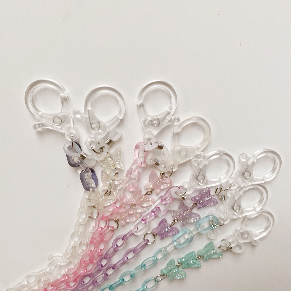 Dây Đeo Mắt Kính Chống Thất Lạc Bằng Acrylic Màu Kẹo Hình Bướm Phong Cách Mới
