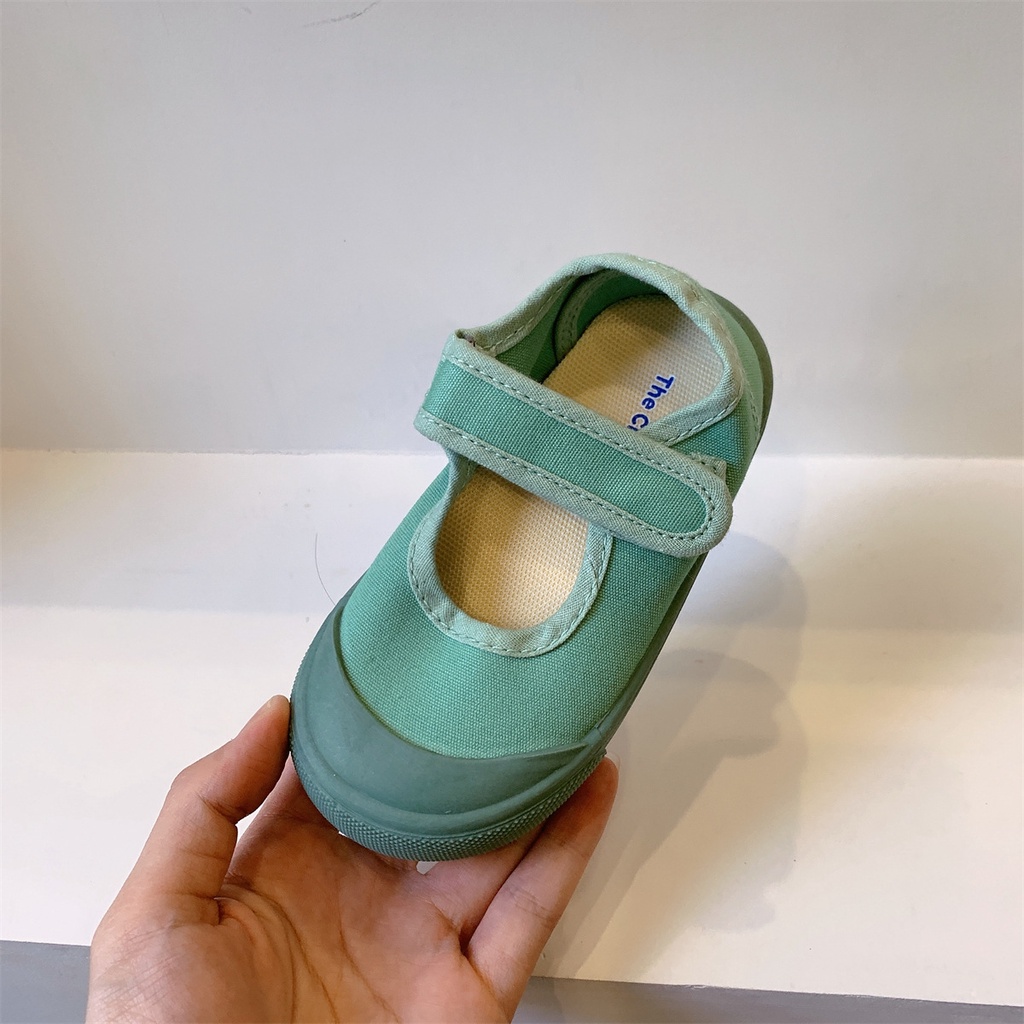 Giày Vải Canvas Miệng Nông Màu Sắc Ngọt Ngào Phong Cách Hàn Quốc Thời Trang Xuân Thu Cho Bé Mẫu Giáo Pine042