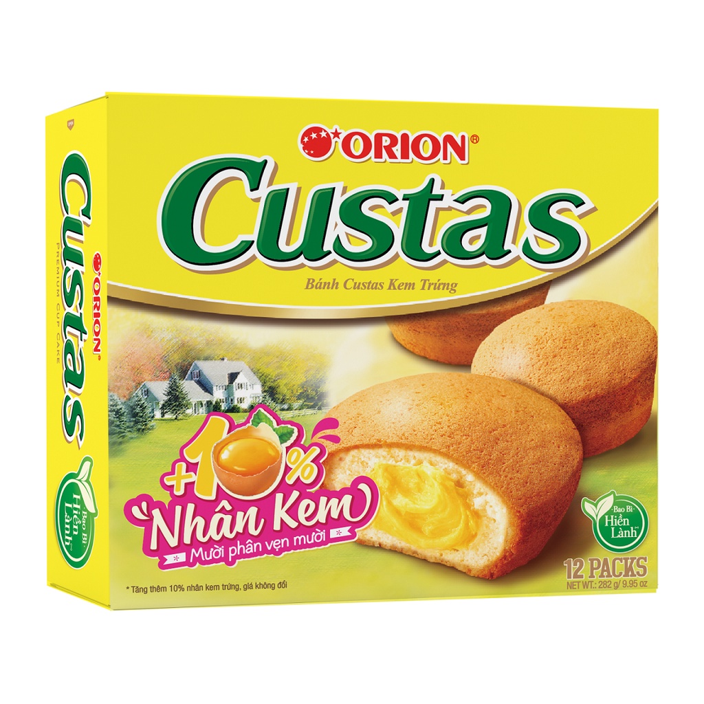 Bánh custard nhân kem Orion Custas hộp 282g