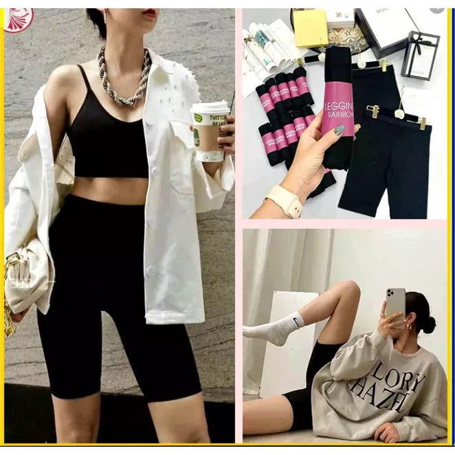 Quần Legging Lửng Nâng Mông Cạp Cao Siêu Hot Siêu Co Giãn Loại 1 dưới 60kg