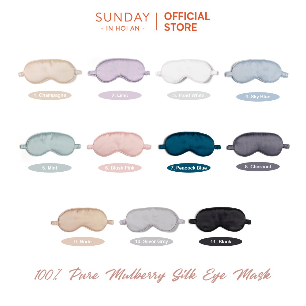 Bịt Mắt Ngủ SUNDAY Lụa Mulberry 100% Cao Cấp Ngăn Ngừa Nếp Nhăn Mắt | Mulberry Silk Eye Mask