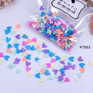 Set trang trí móng trái tim nhiều màu