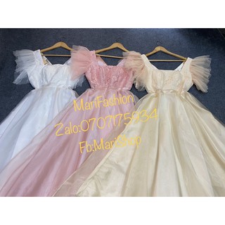 MARiVAN-ĐẦM MAXI TAY LOE CỔ VUÔNG