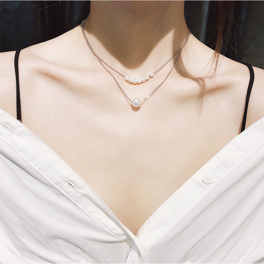 Vòng Cổ Choker Đính Hạt Ngọc Trai Thời Trang