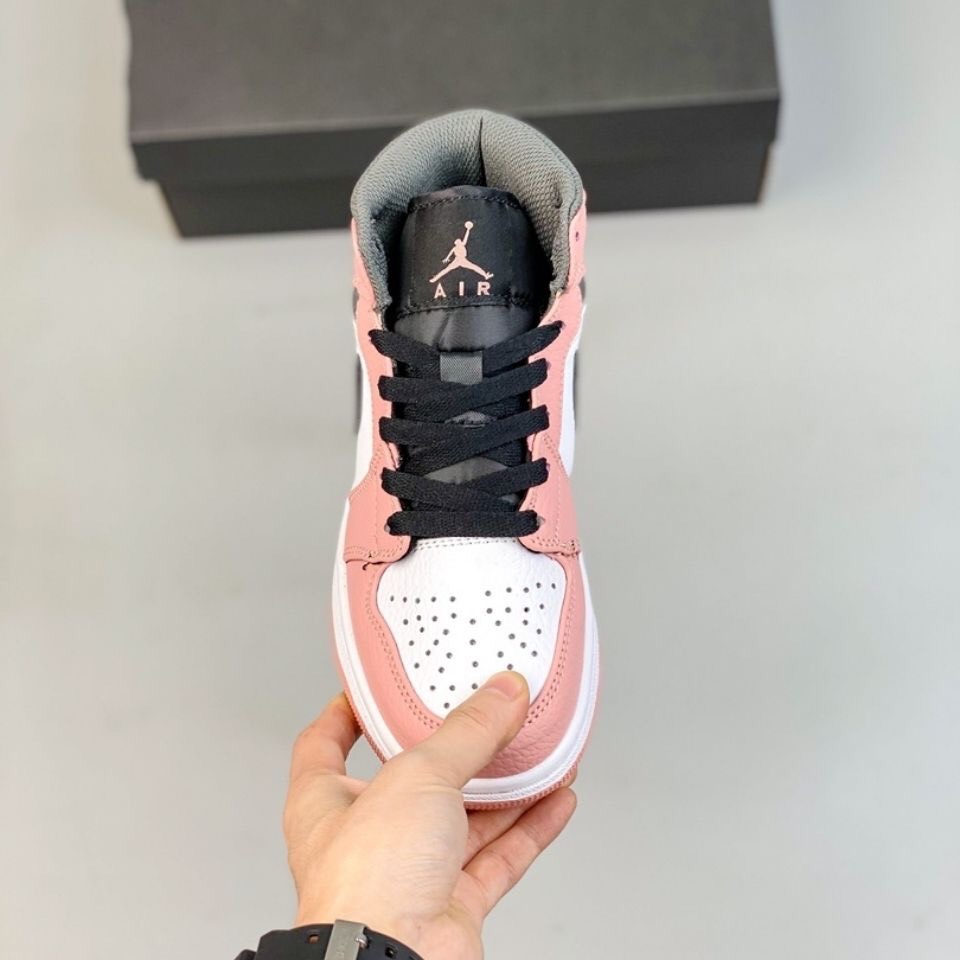 Giày thể thao JD1 Hồng cổ cao bản Cao Cấp Nhập Khẩu Jordan 1 JD Pink Black