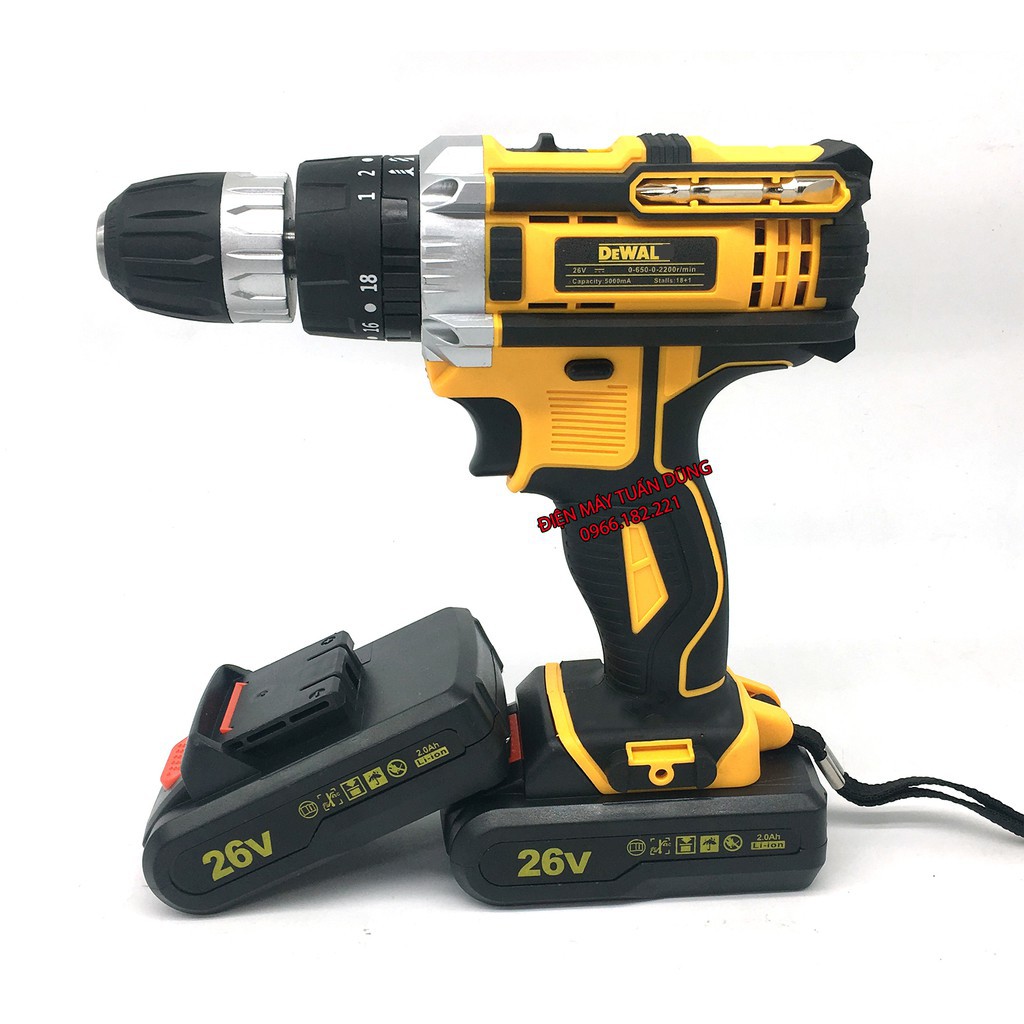 [Có giá sỉ] Máy khoan Bắt vít Cầm tay DEWALT PIN 26V ( CÓ BÚA )  KHOAN BÊ TÔNG