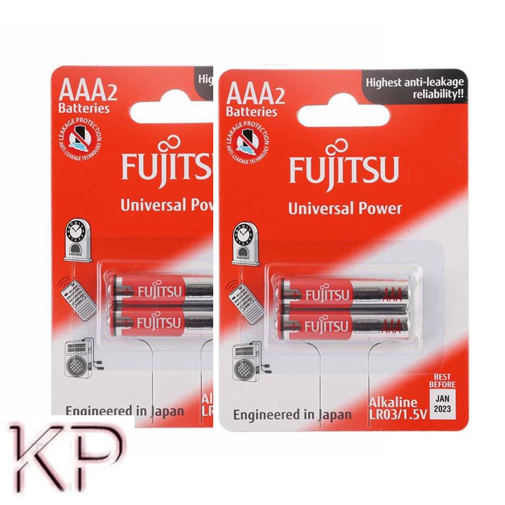 1 Vỉ Pin đũa AAA Alkaline FUJITSU 1,5v vỉ 2 viên