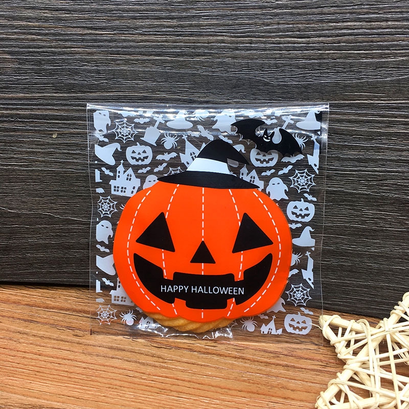 Mới Set 100 Túi Đựng Bánh Kẹo Phong Cách Halloween