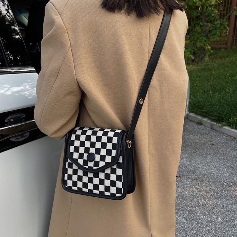 Túi đeo vai IELGY họa tiết kẻ sọc/ nhám phong cách cổ điển thời trang cho nữ