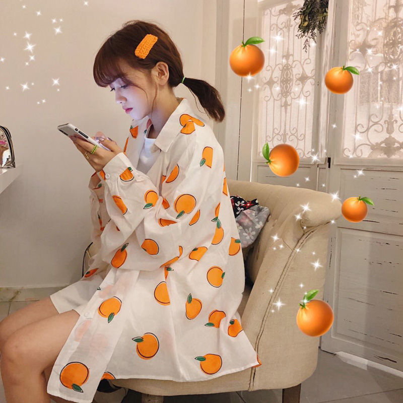 Áo Khoác Voan Mỏng Dáng Rộng Xinh Xắn Cho Nữ Kiểu Hàn Quốc