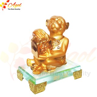 tượng khỉ vàng đế thủy tinh