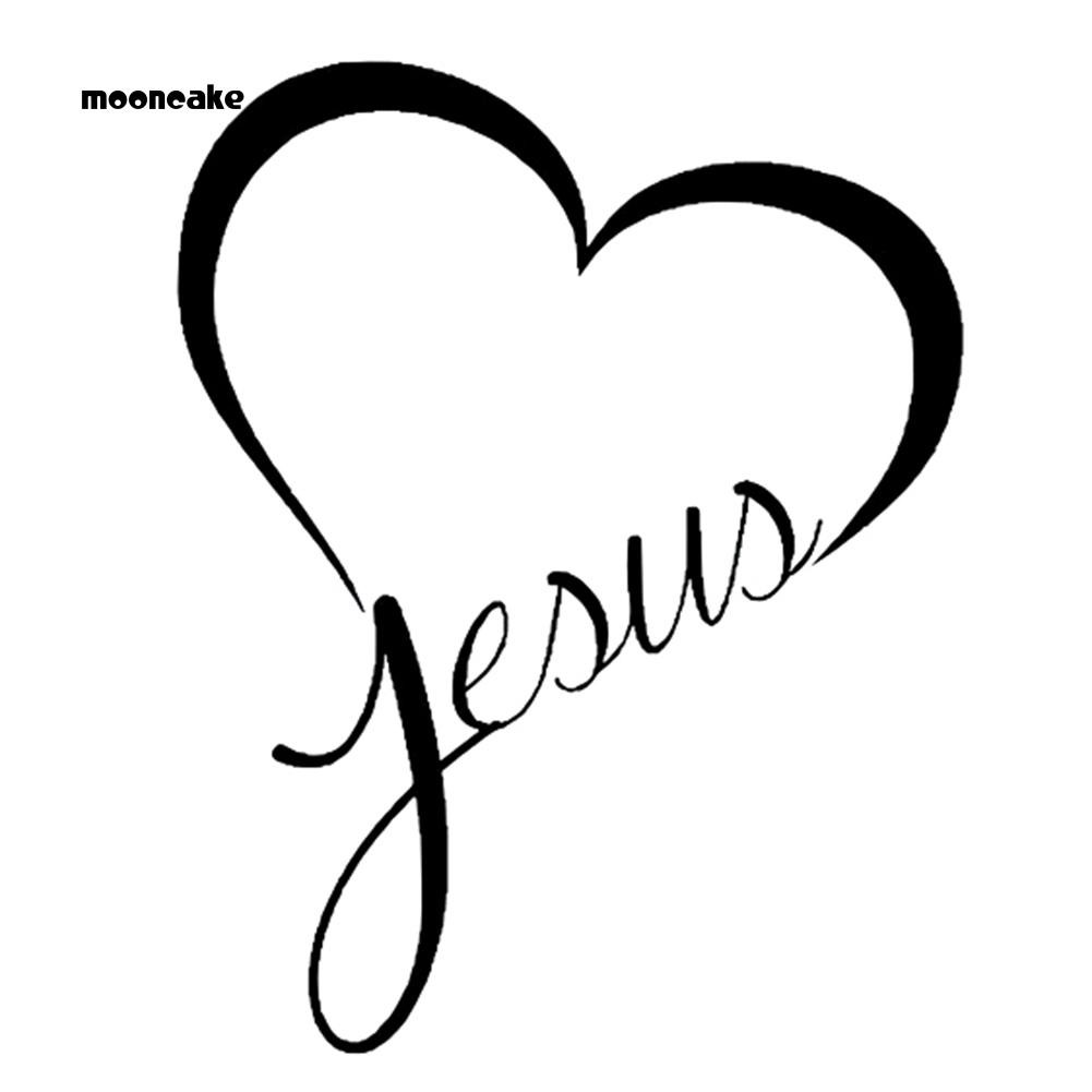 ☼Bánh Trung Thu☼Miếng Dán Hình Trái Tim Jesus Chống Nước Có Thể Tháo Gỡ Trang Trí Xe Hơi