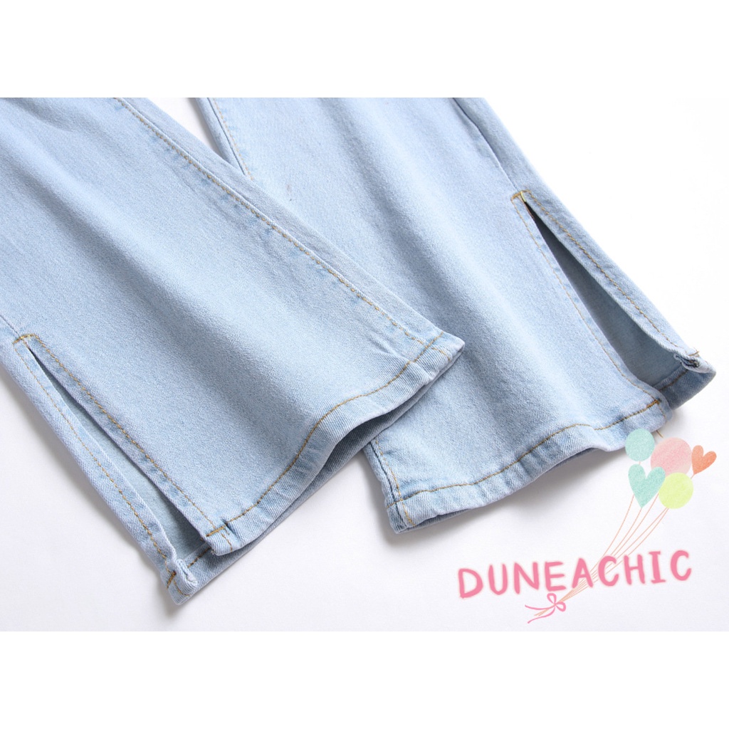 Quần jean DUNEA ôm dáng thiết kế rách gối cá tính thời trang dành cho nữ