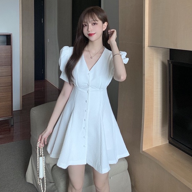 Đầm nữ dáng xòe midi tay ngắn Emilyshop