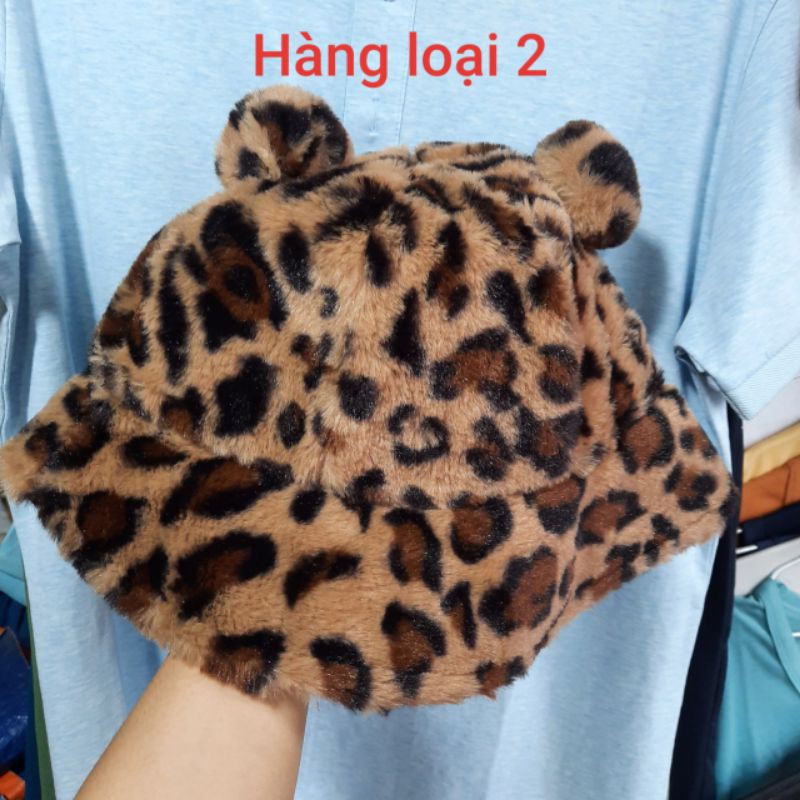 Mũ Bucket Lông Thỏ Tai Gấu Siêu Đáng Yêu