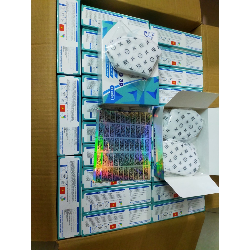[[Chính hãng]]- Khẩu Trang 3D Họa Tiết LV Siêu Hot Công Nghệ Nhật Hộp 50c