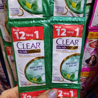 Dầu gội Clear bạc hà dây 10 gói