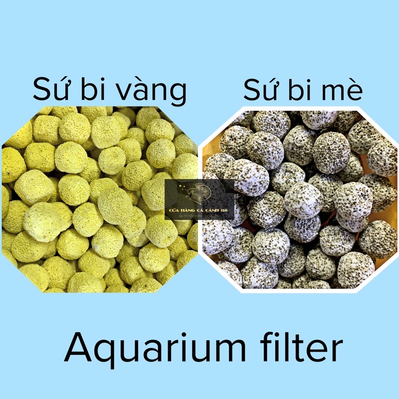 100g Sứ bi vàng | Sứ bi muối tiêu - dùng làm vật liệu lọc, chứa vi sinh ]