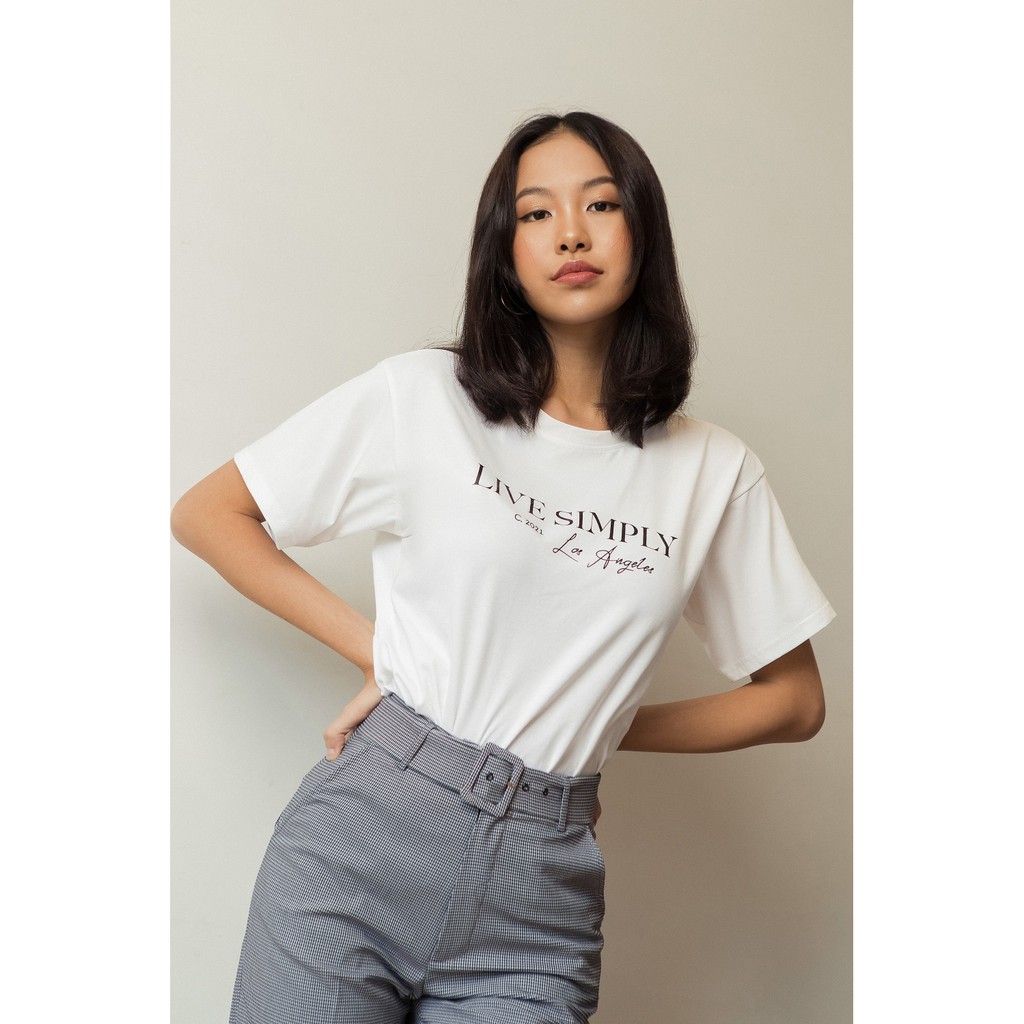 Áo Thun In Chữ Live Simply EDINI - A1189