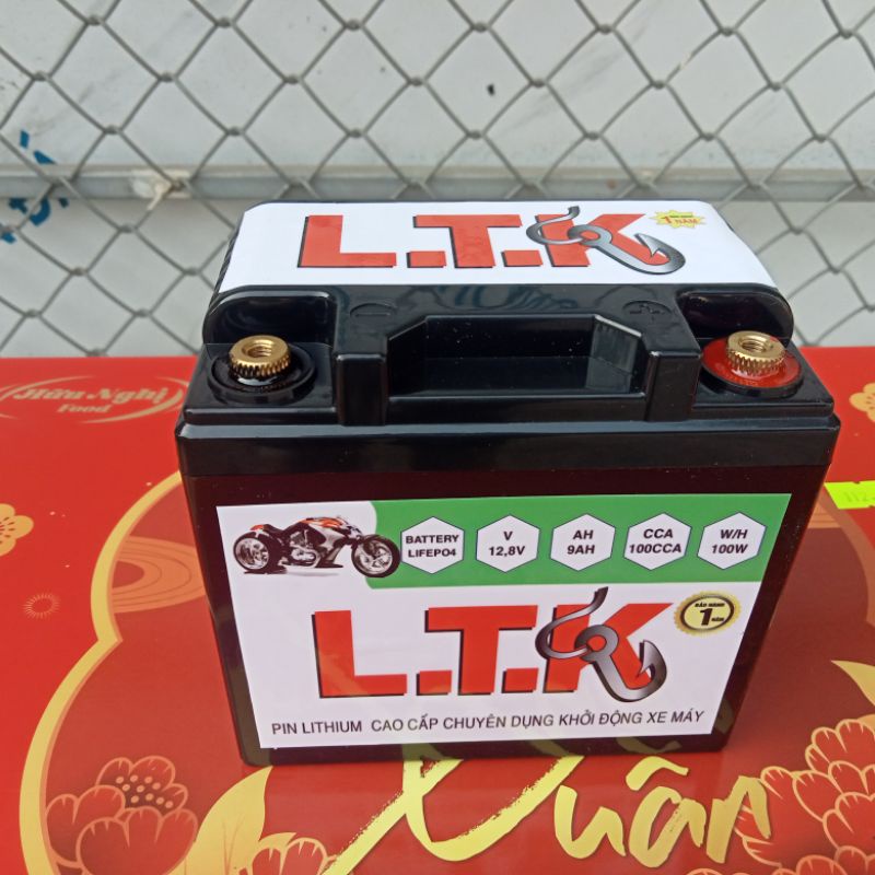 Ắc quy pin lithium 12.8v 9ah khởi động xe 125cc độ đèn
