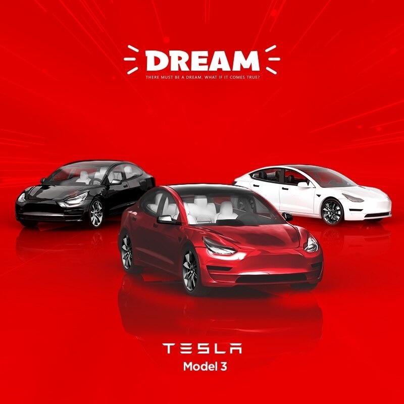 Mô Hình Xe Hơi tesla roadster/ model 3 Tỉ Lệ 1:64
