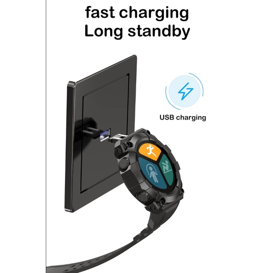 Đồng Hồ Thông Minh Smartwatch Cho Nam Nữ Theo Dõi Nhịp Tim Chống Thấm Nước Tương Thích Thiết Bị Android IOS