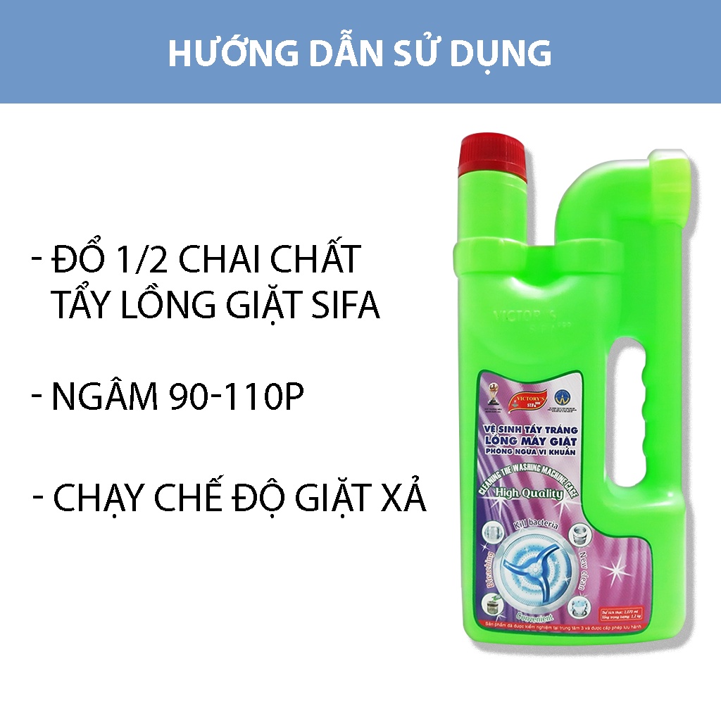 Nước tẩy lồng giặt tẩy rửa vệ sinh sạch máy giặt Sifa 999 1,1kg tẩy sạch vết bẩn NGHIỆN NHÀ