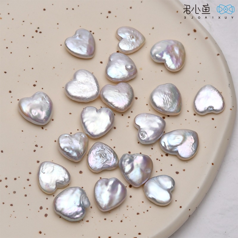 Hạt Ngọc Trai Hình Trái Tim 12-13mm Dùng Làm Đồ Trang Sức Thủ Công