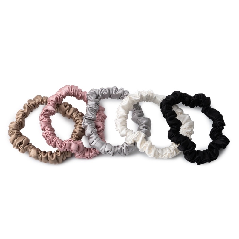 Set Dây Buộc Tóc Lụa Tơ Tằm nhỏ- mulberry silk-  30 momme - 6A Grade