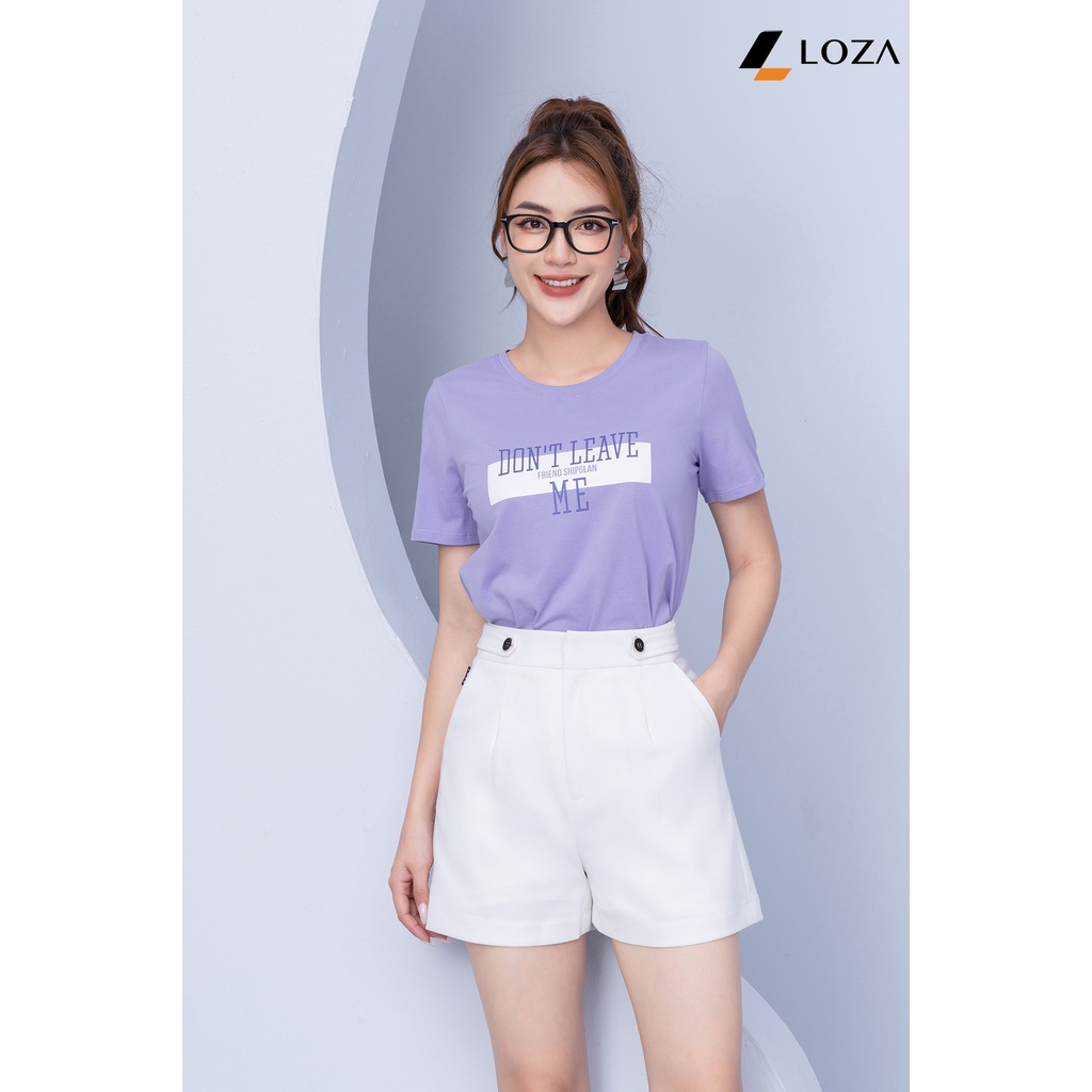 Áo phông in chữ Don't leave me chất liệu Cotton Compact form vừa LOZA - PT702118
