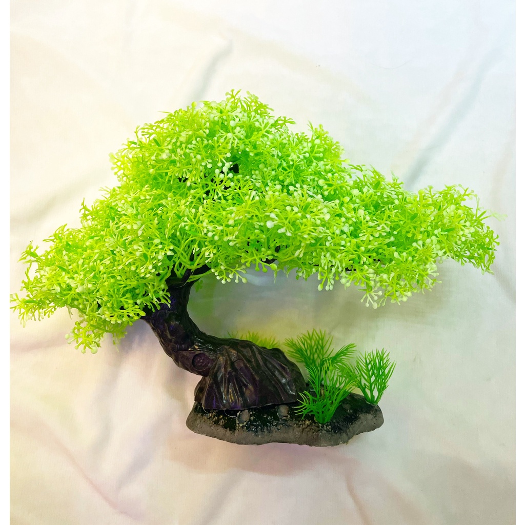 Cây bonsai nhựa trang trí hồ cá , bonsai giả