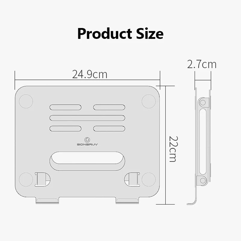 Giá Đỡ Laptop Macbook Kệ Laptop Stand Đế Tản Nhiệt Nhôm Nguyên Khối Cao Cấp P43 Kèm Vít Siết ỐC