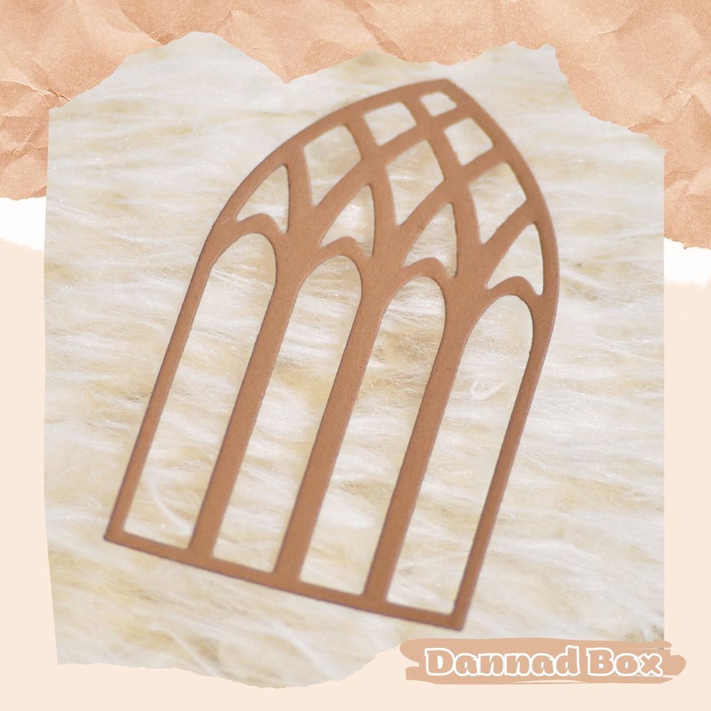 Set 5 Diecut Paper Cutting Hình Cửa Sổ Trang Trí Journal