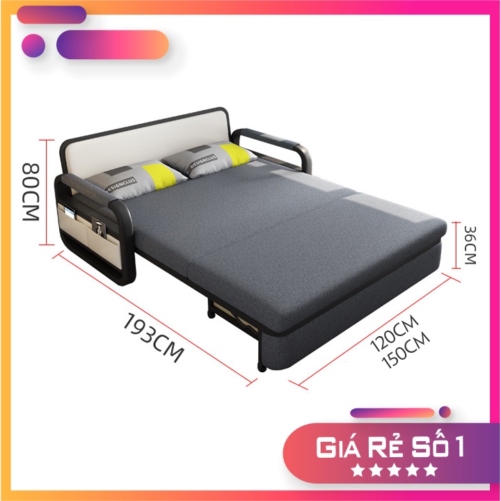 Ghế Sofa, Giường Thông Minh, Giường sofa Đa Năng Cho Phòng Khách Phòng Ngủ, Khung Thép Chắc Chắn 1,5m x 1,9m