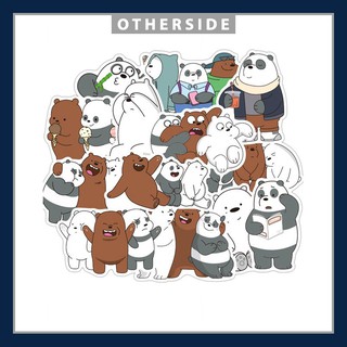 SET 50 MIẾNG STICKER 3 CHÚ GẤU WE BARE BEAR CHỐNG NƯỚC DÁN NÓN BẢO HIỂM, LAPTOP, VALI, TỦ, BÀN HỌC, XE MÁY