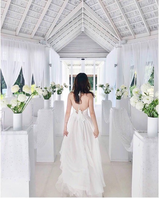 [FLASHSALE] Đầm trắng thiết kế xoè tầng cô dâu tiệc prom dạ hội, váy hai dây công chúa du lịch boho (hình thật) | BigBuy360 - bigbuy360.vn