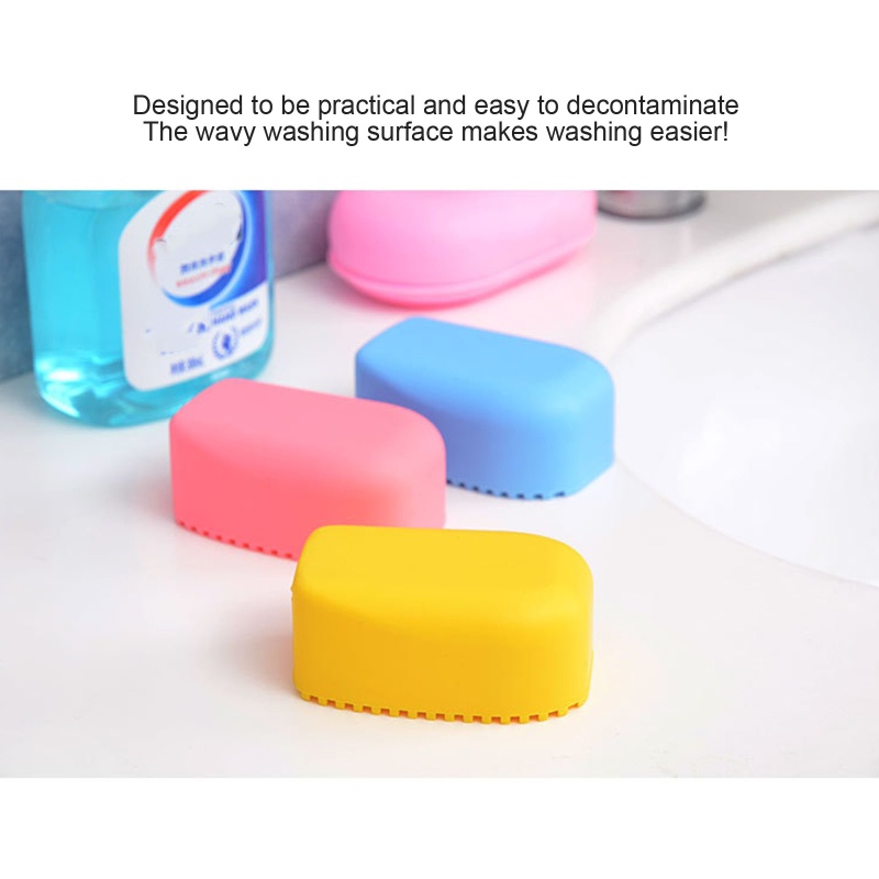 QQ Bàn Chải Giặt Đồ Cầm Tay Bằng Silicon Dày Chống Trượt Màu Sắc Ngọt Ngào