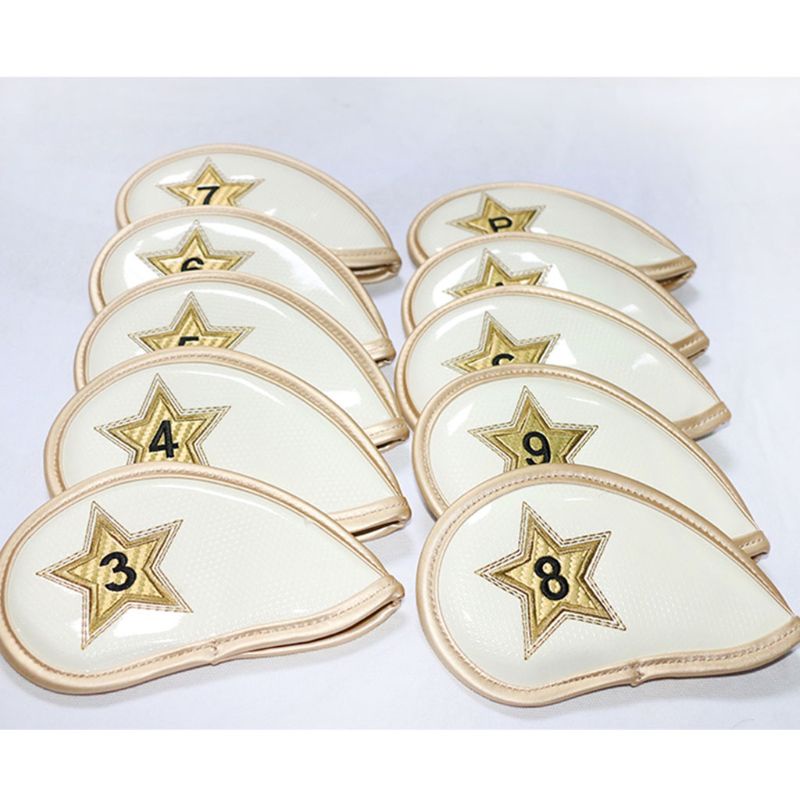 Bộ 10 Bọc Đầu Gậy Đánh Golf Giả Da Dày Dặn Chống Thấm Nước Siêu Bền