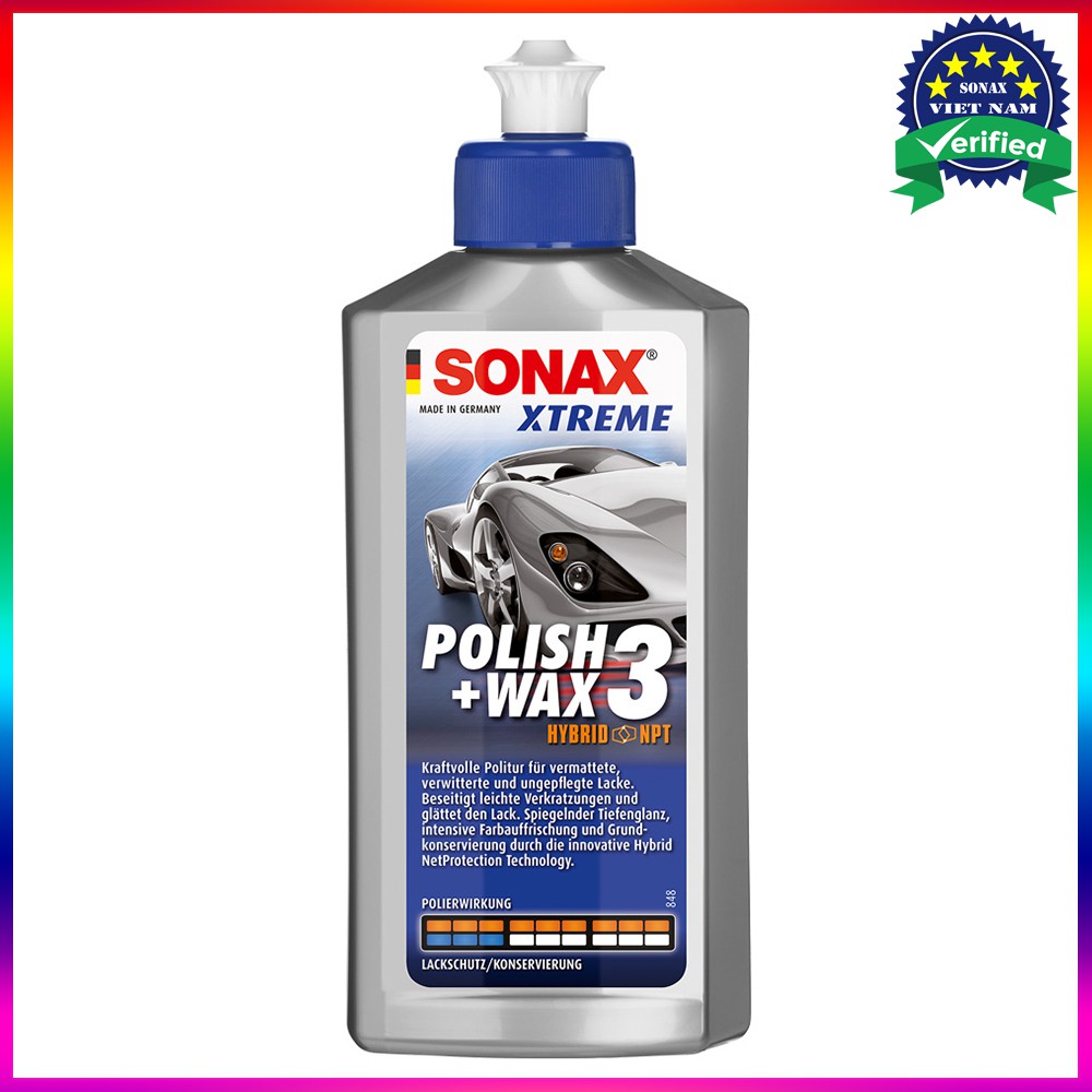 Wax đánh bóng, Xóa xước và bảo vệ bề mặt sơn Sonax Xtreme Wax 3