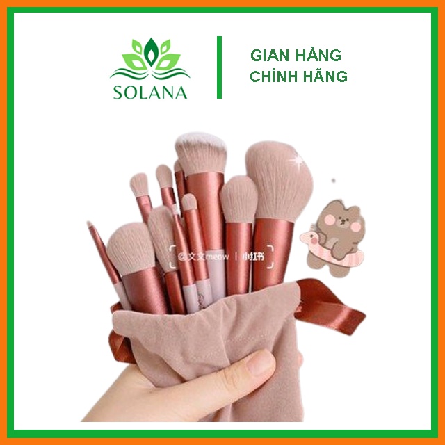 Cọ Trang Điểm Fix Hồng 13 Cây Vỡ Hộp Siêu Mềm Mại-  SOLANA