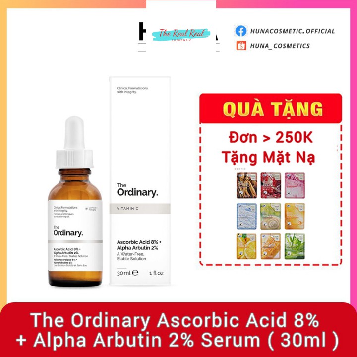 [Mã giảm giá mỹ phẩm chính hãng] [AUTH]  Serum sáng da Ascorbic Acid 8% + Alpha Arbutin 2% - The Ordinary