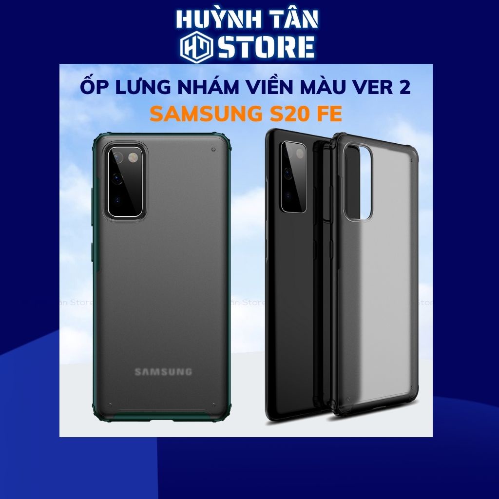 Ốp lưng samsung s20 fe chống sốc bảo vệ camera chống vân tay nhám viền màu ver 2 phụ kiện huỳnh tân store